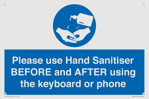 Please use Hand Sanitiser BEFORE and AFTER using the keyboard or phone